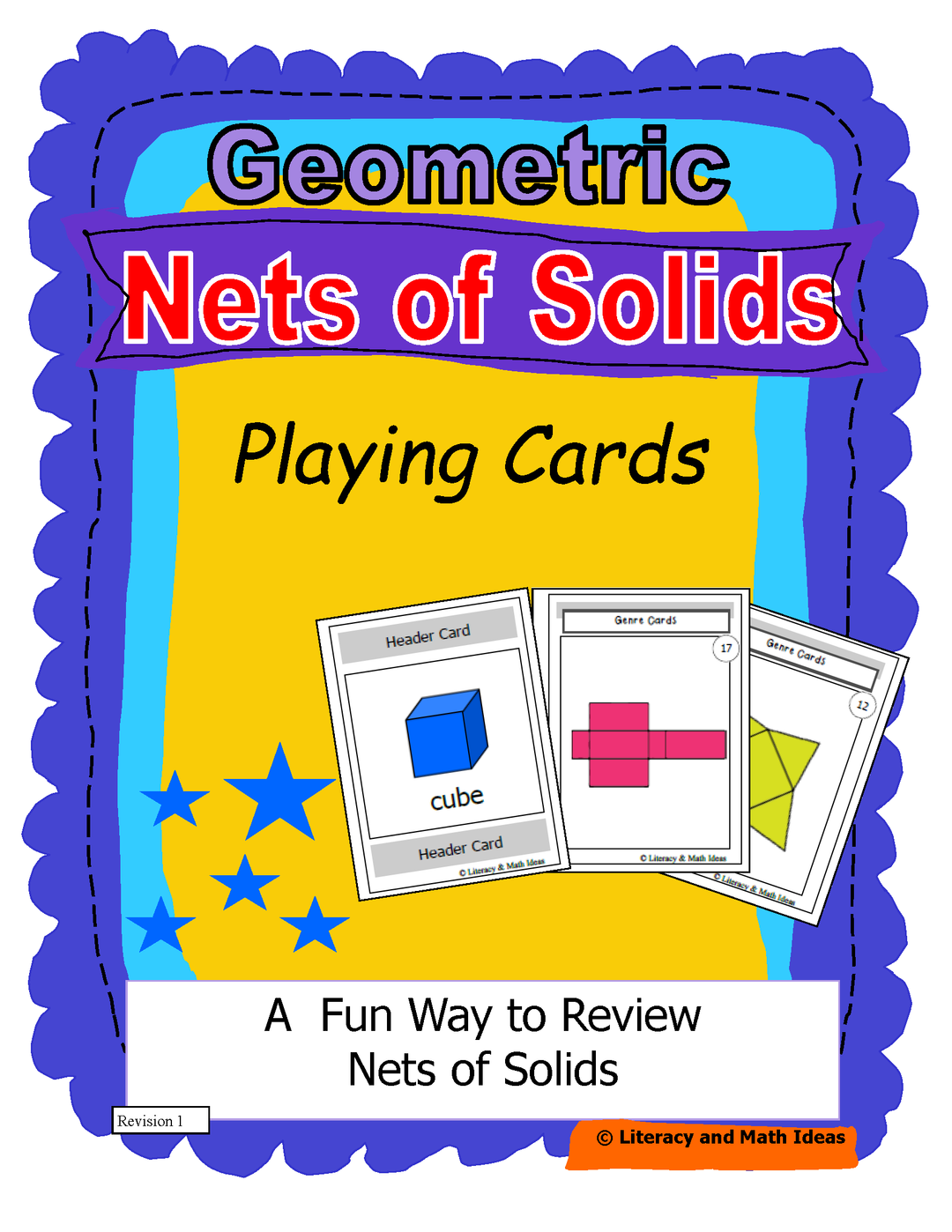 Geometric Nets of Solids Playing Cards