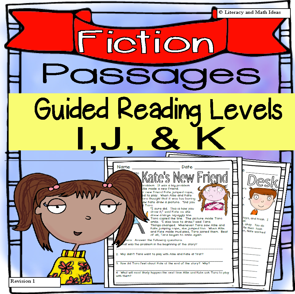 (Fiction) Leveled Passages Guided Reading Levels I,J, K (Lexiles 290-440)