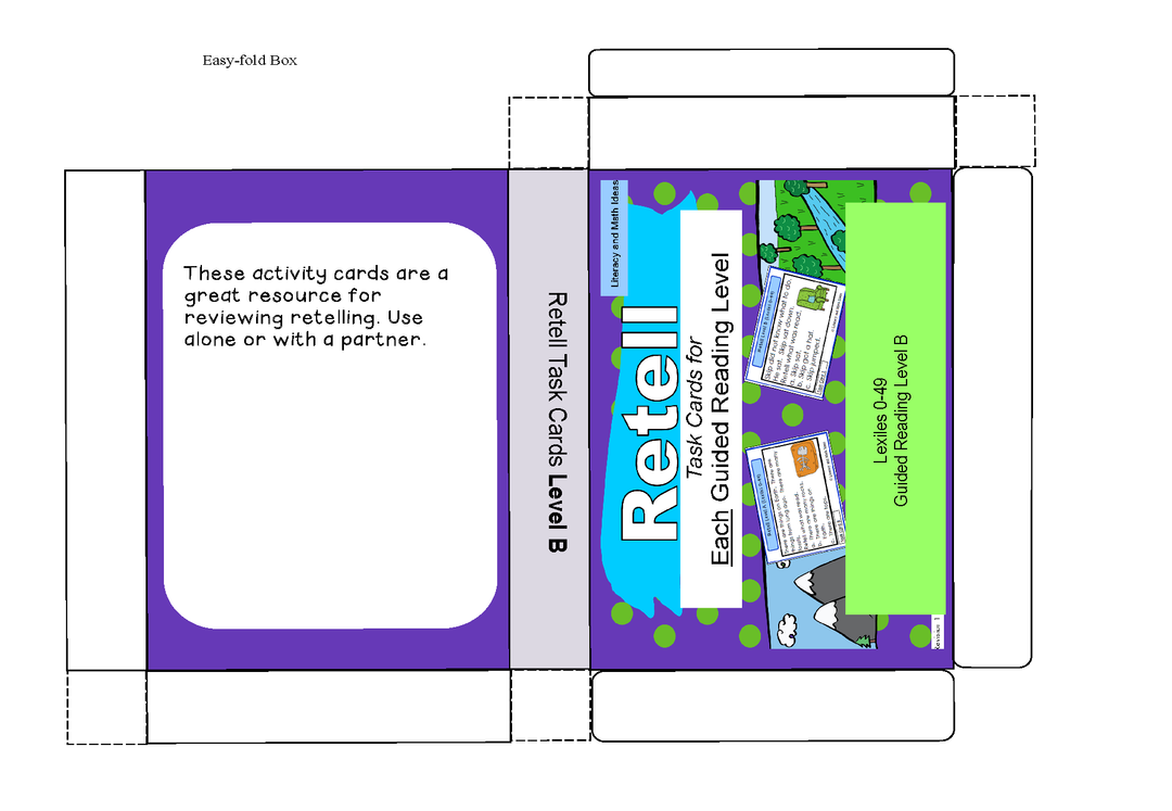 Self-Grading Retell Task Cards + Print~Retell Video Game ~Guided Reading A,B,C,D