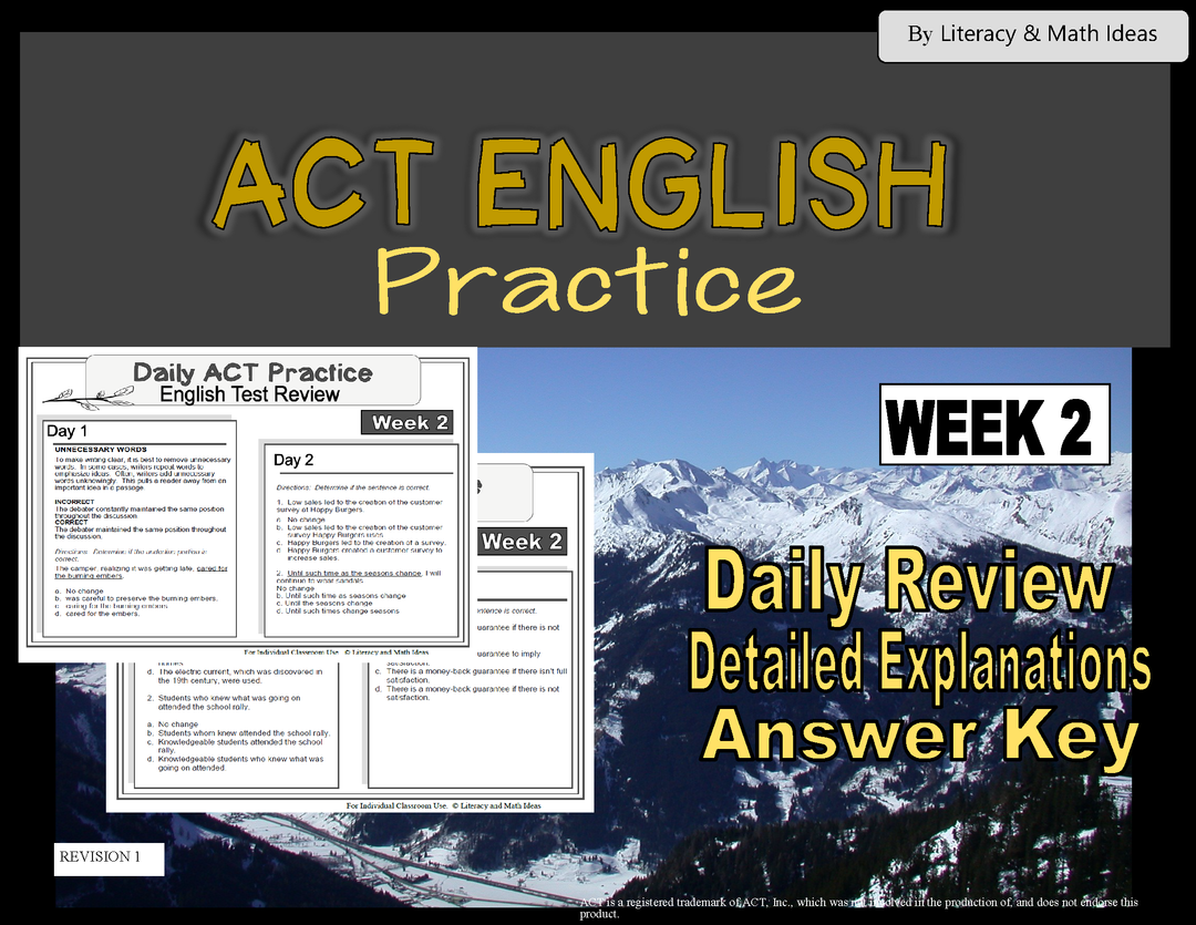 Daily ACT English Test Practice (Week 2)