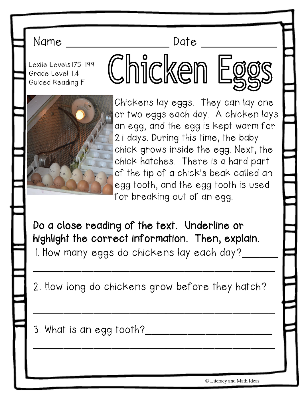 Animals) Leveled Passages Guided Reading Levels F,G,H (Lexiles 175-29 – Literacy and Math Ideas animals-leveled-passages-guided-reading-levels-f-g-h-lexiles-175-29-literacy-and-math-ideas