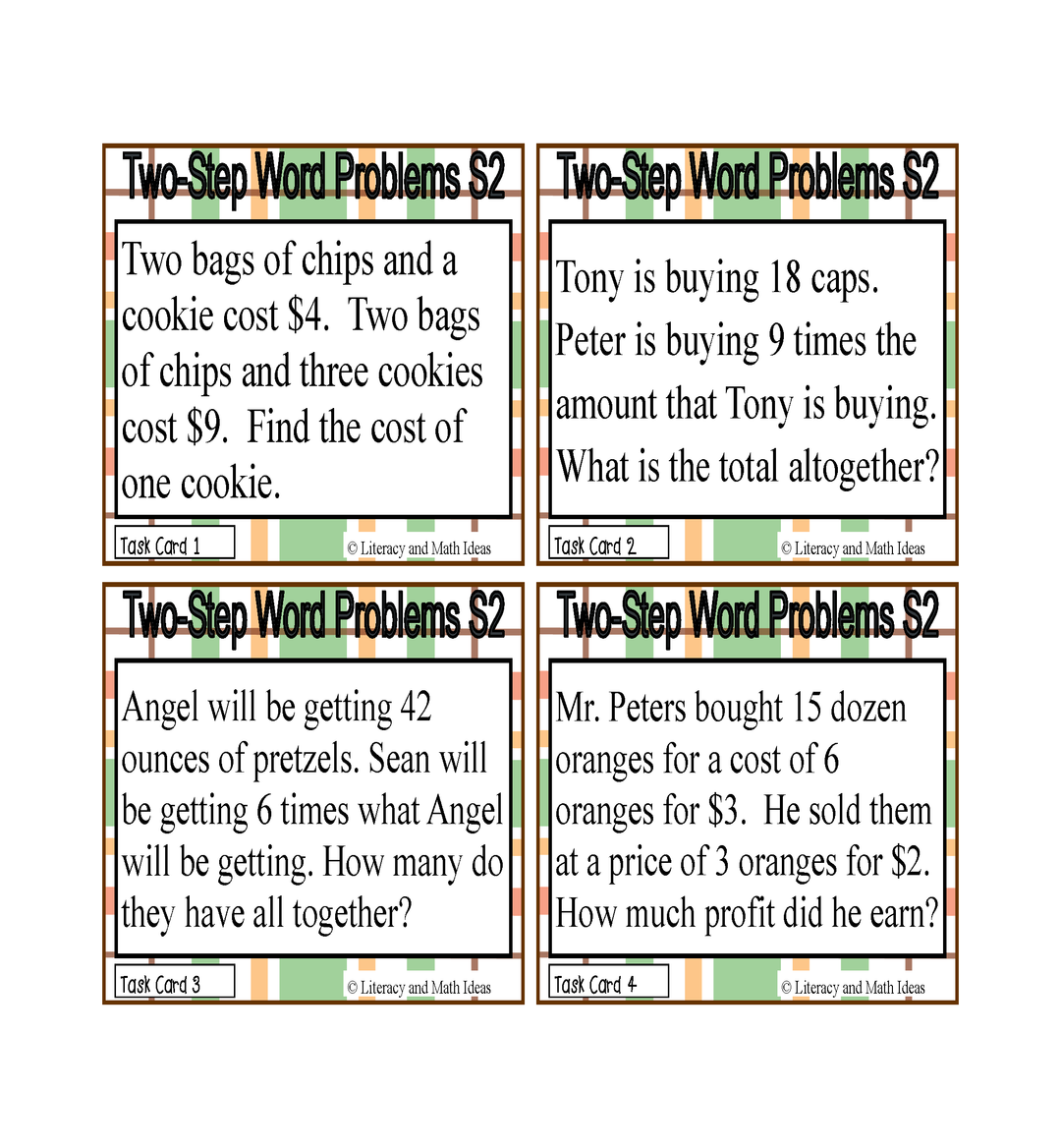 Set 2 (Multiplication and Division) Two-Step Word Problems