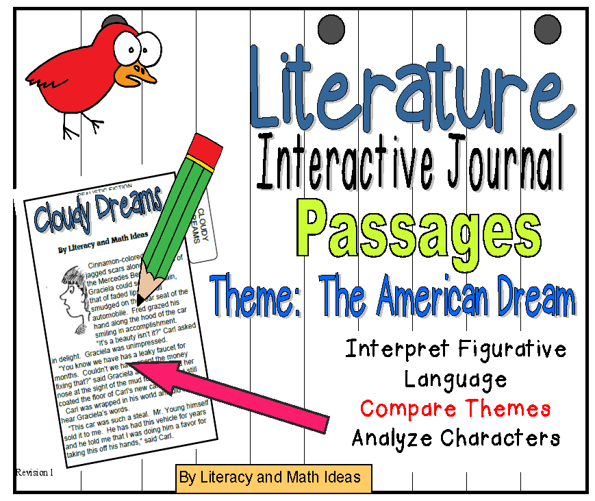 (Theme: The American Dream) Literature Passages for Interactive Journals