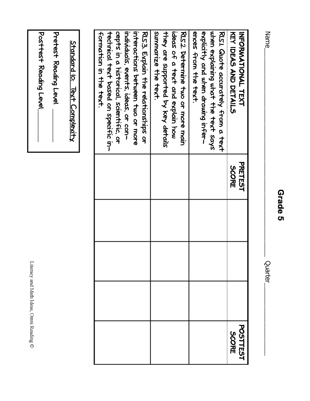 Common Core Charts, Organizers & Progress Forms For Every Standard: Grade 5