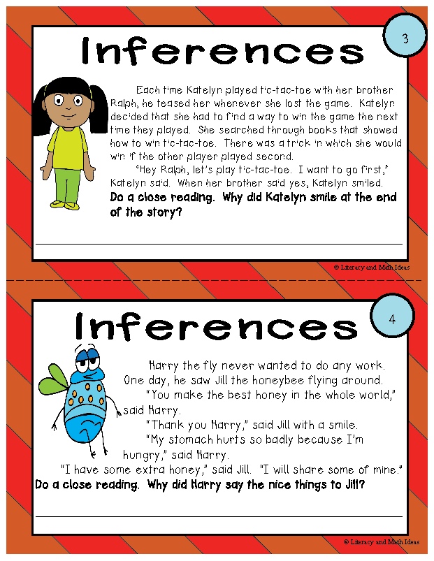 (Inferences) Differentiated Dry Erase Close Reading Task Cards
