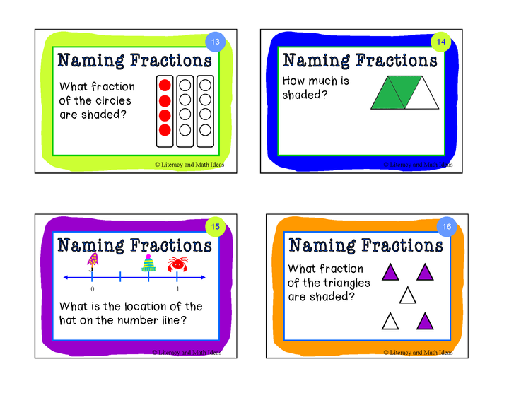 Fraction Task Cards: Identifying Fractions
