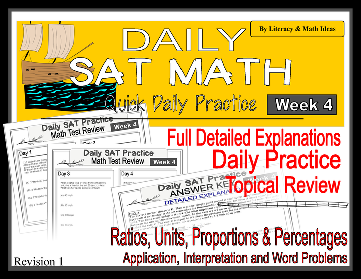Daily SAT Math Practice Week 4: Ratios Units Proportions and Percentages