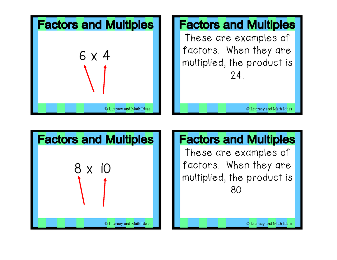 **Free** Factors and Multiples Card Game