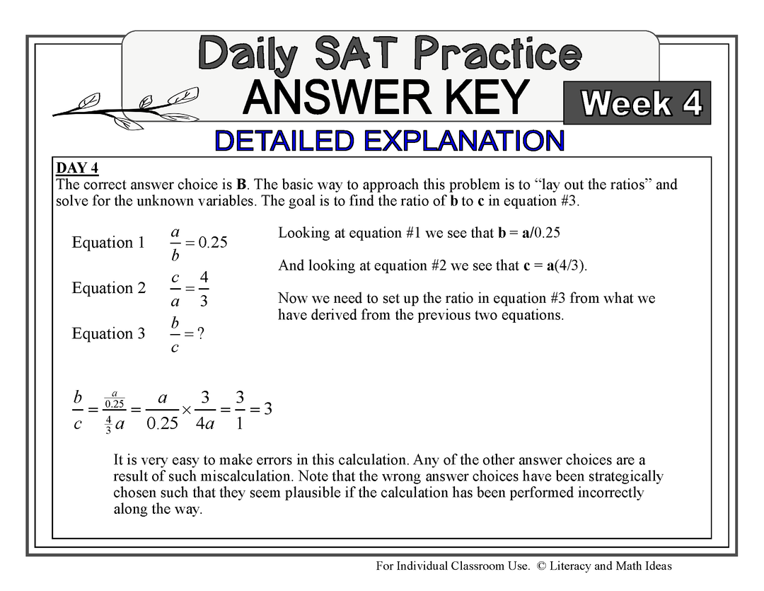 Daily (New) SAT Math Practice (Month 1)
