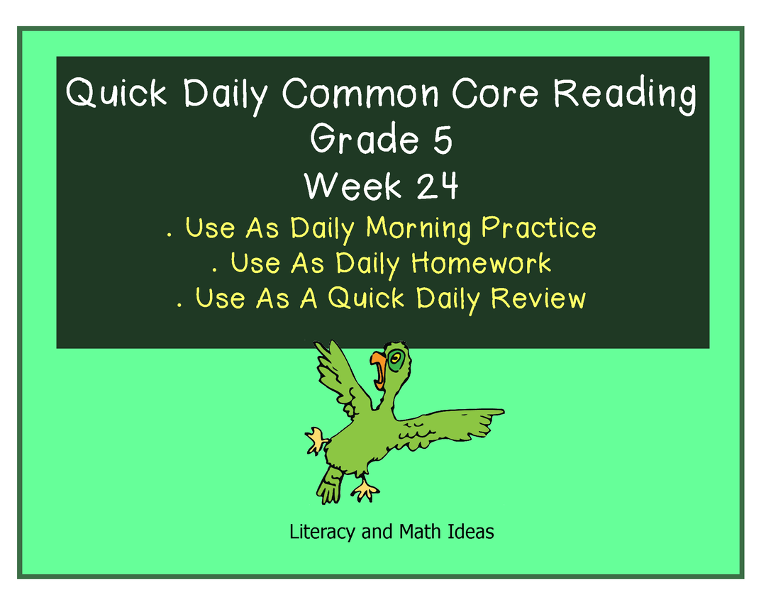 Grade 5 Daily Common Core Reading Practice Week 24