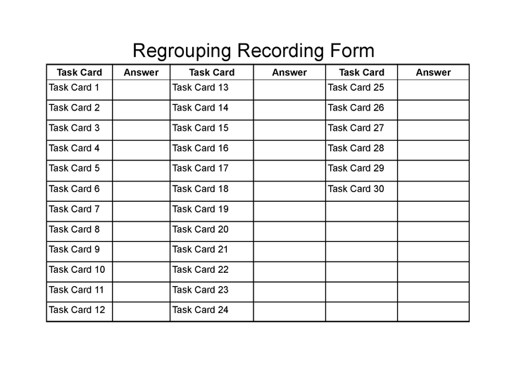 Addition with Regrouping Task Cards