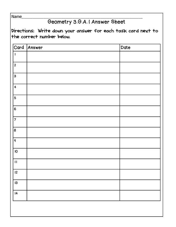 Differentiated Common Core Math Grade 3 Task Cards 3.G.A.1
