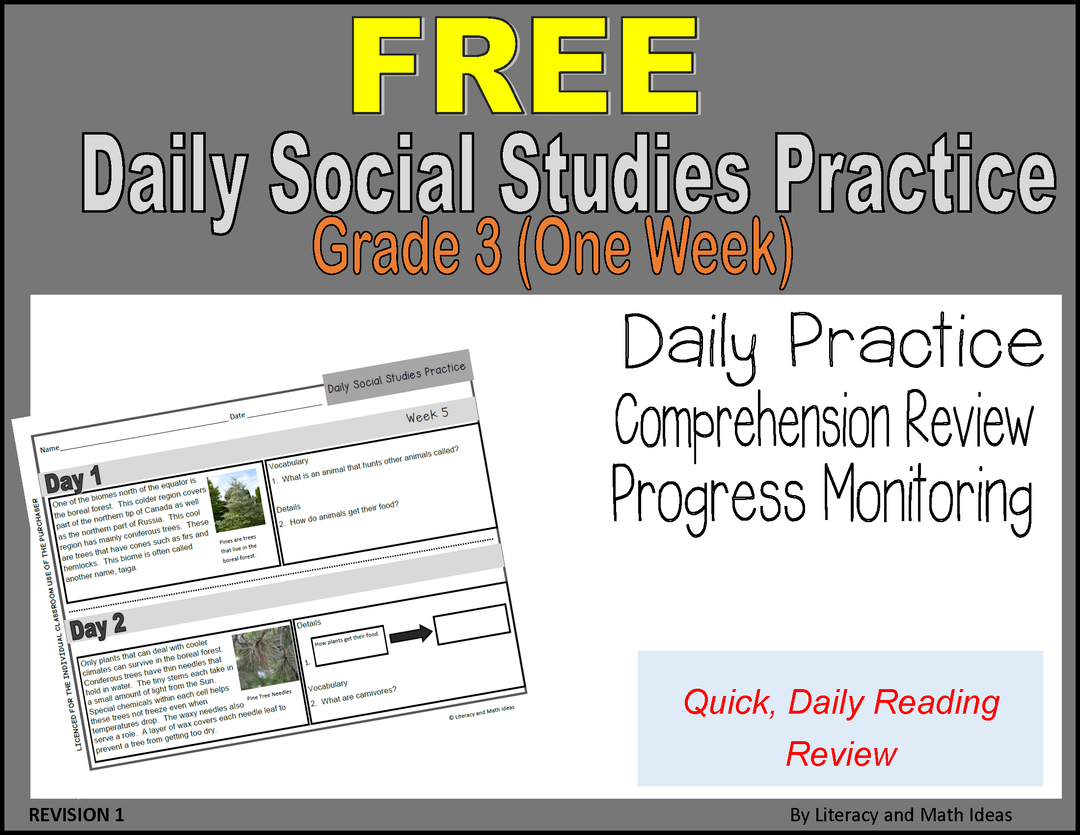 Free Daily Social Studies Practice (Grade 3)