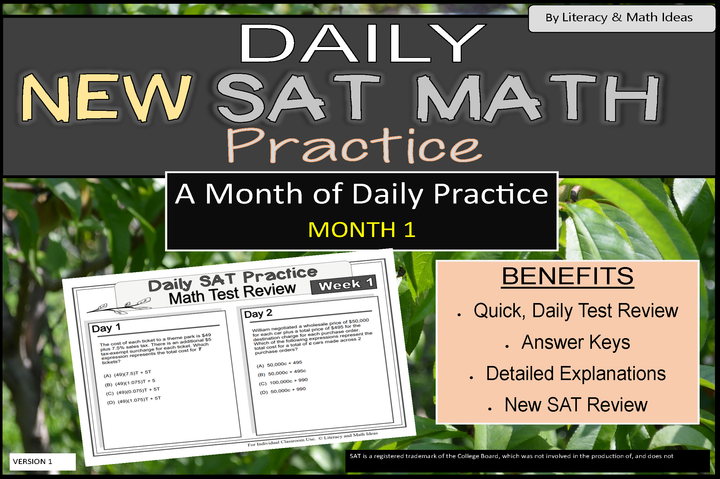 Daily (New) SAT Math Practice (Month 1)
