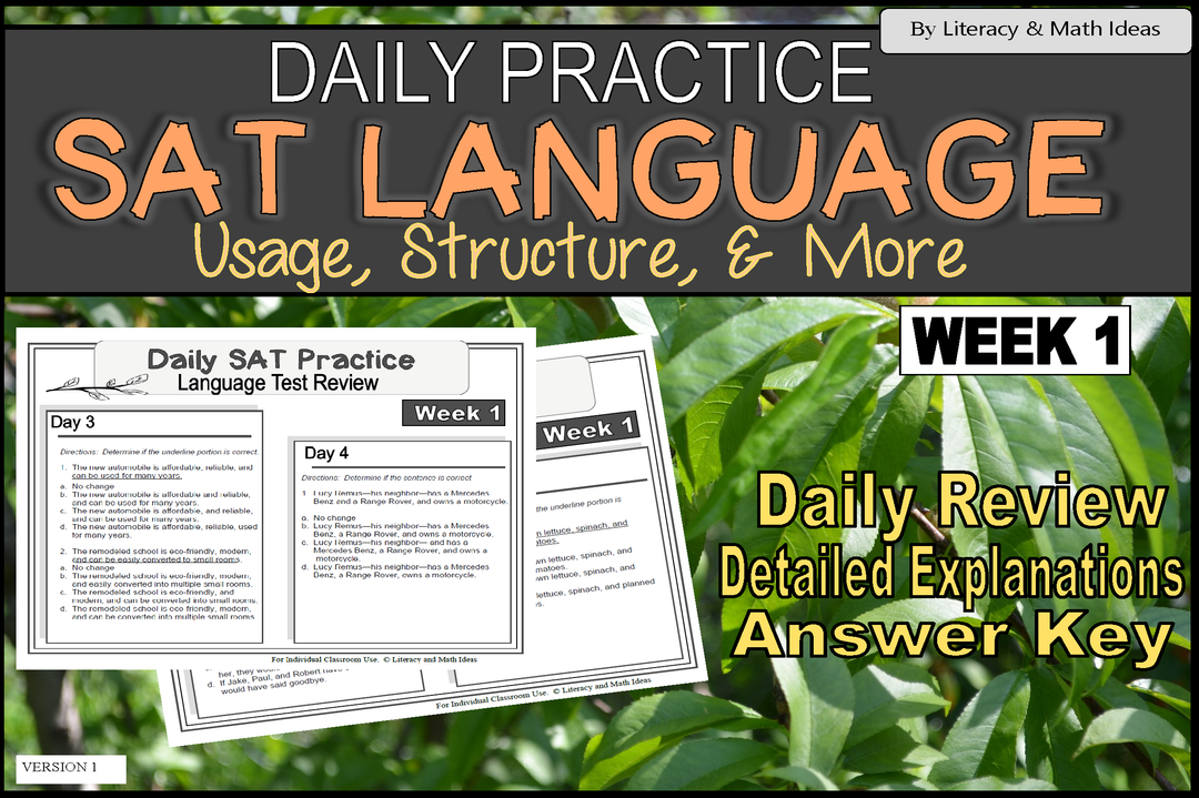 Daily (New) SAT Language Test Practice (Week 1)