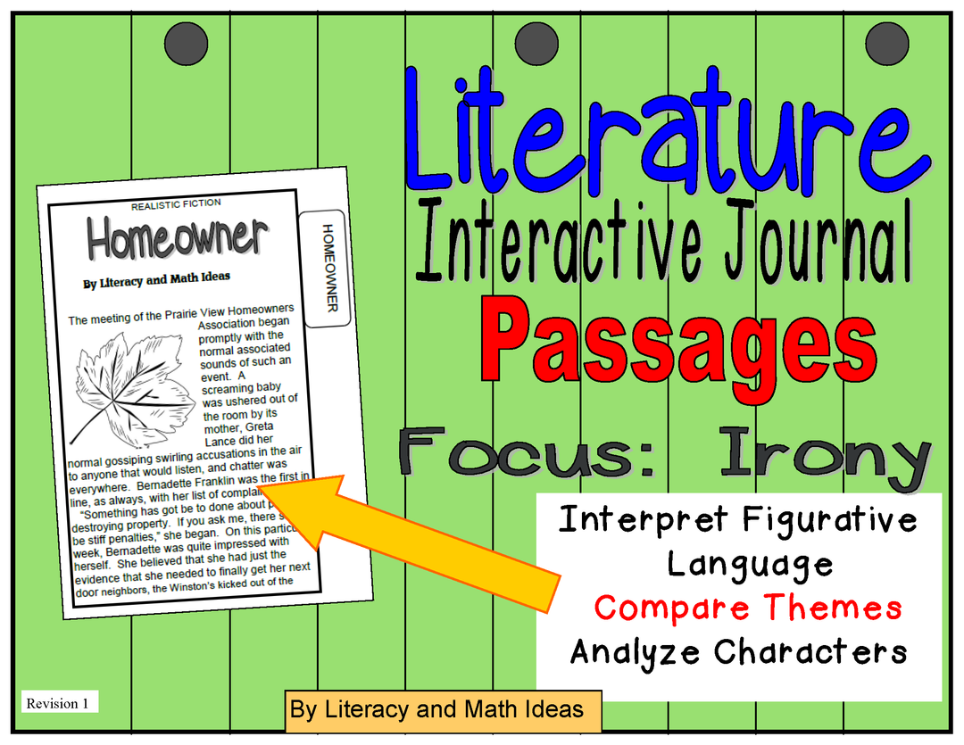 (Topical Passages: Irony) Literature Passages for Interactive Journals