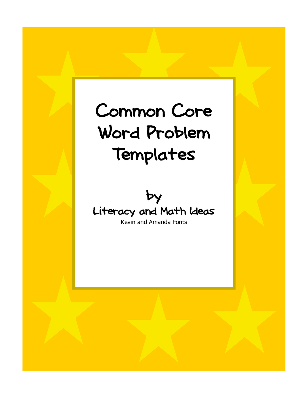 Common Core Word Problem Template Freebie!