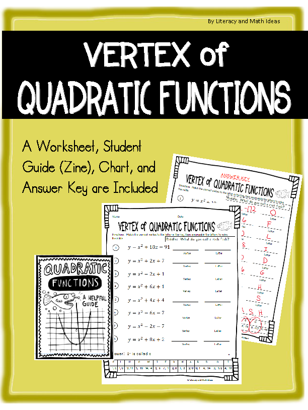 Algebra 1: Vertex of Quadratic Functions