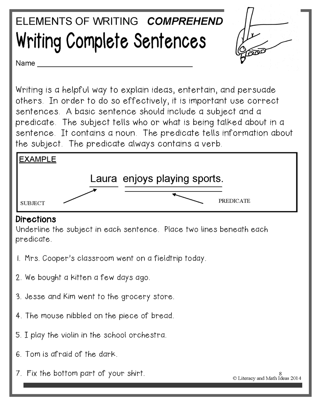 Writing Lessons (Differentiated Lessons)