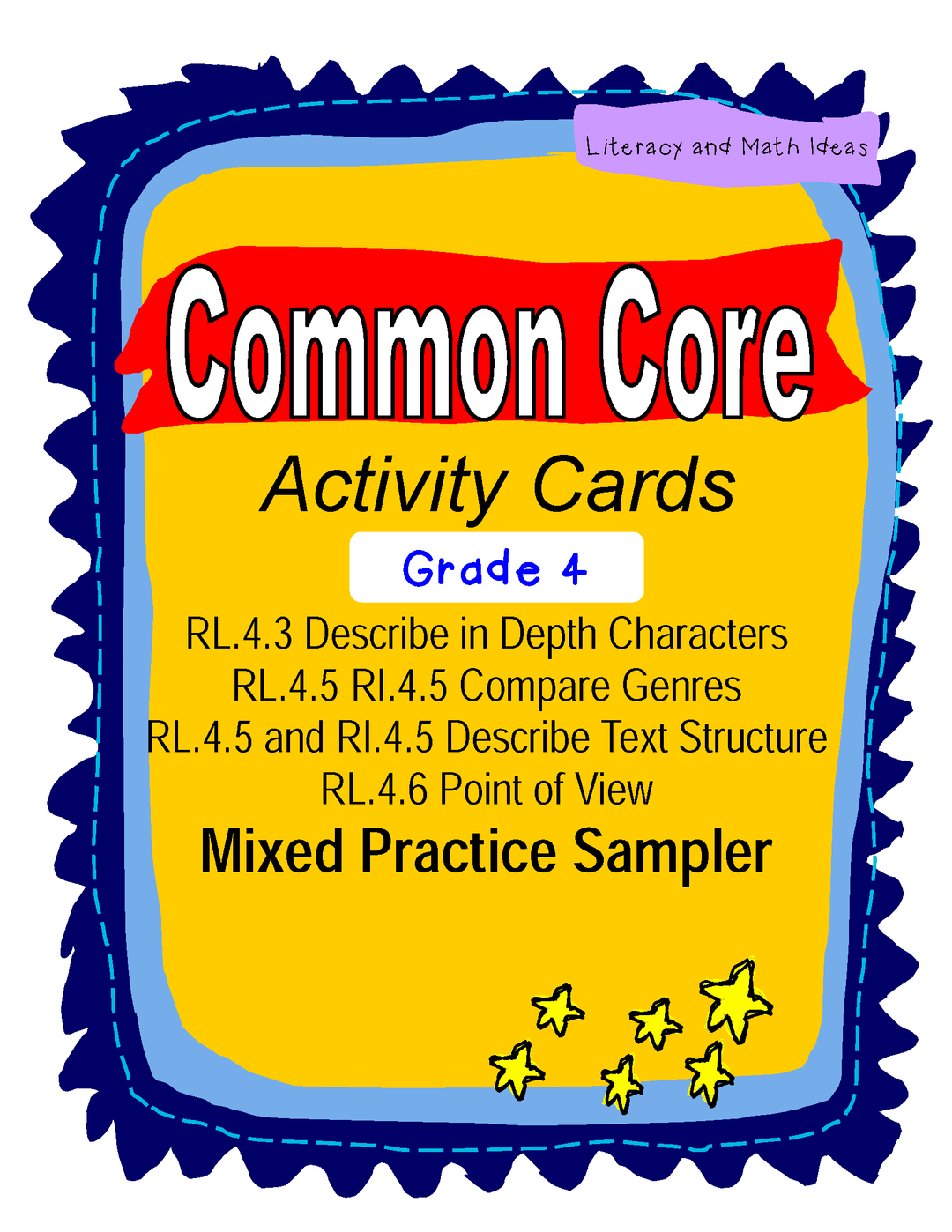Free Grade 4 Common Core Reading Activity Cards Sampler