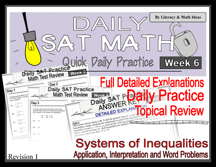 Daily SAT Math Practice Week 6: Inequalities