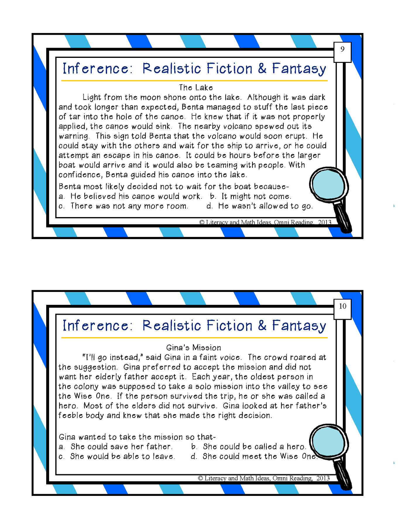 Self-Teaching Inference Task Cards {Grades 3-5} – Literacy and Math Ideas