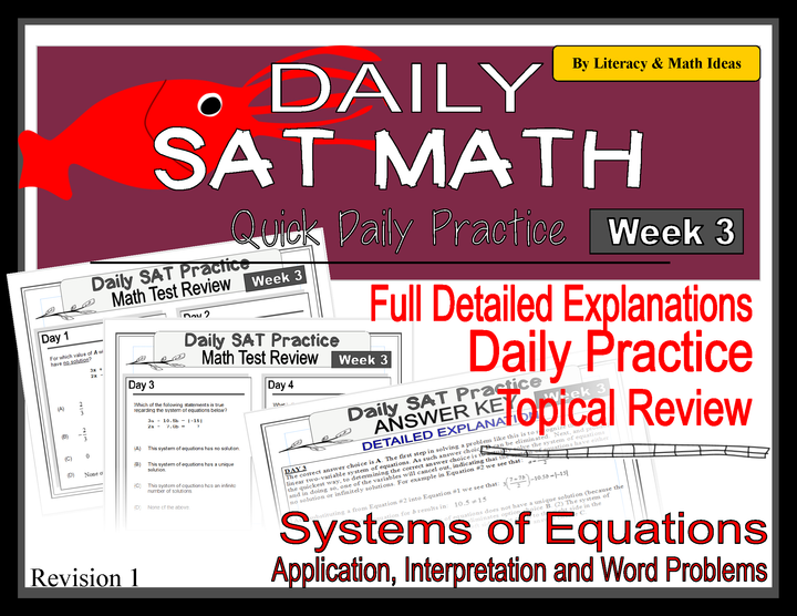 Daily SAT Math Practice Week 3: Systems of Equations