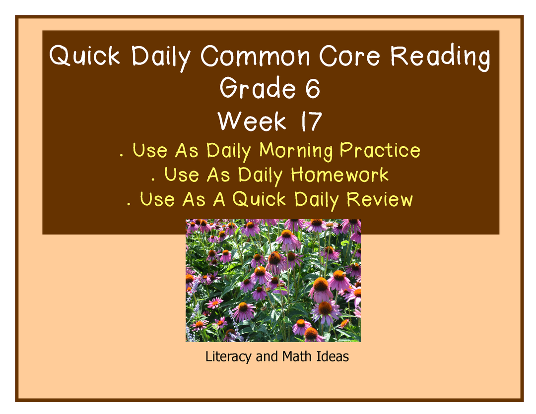 Grade 6 Daily Common Core Reading Practice Week 17