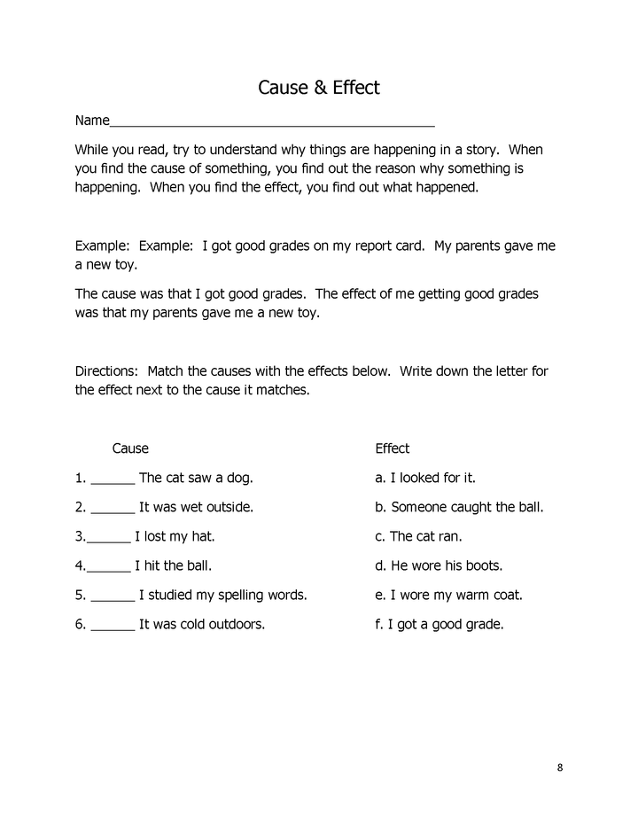 Drawing Conclusions & Cause & Effect Practice