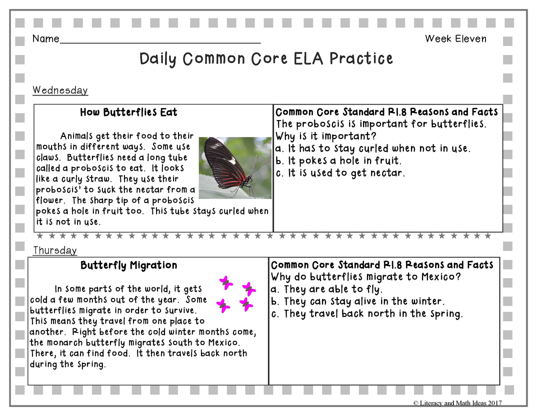 Grade 2 Daily Common Core Reading Practice Weeks 11-15