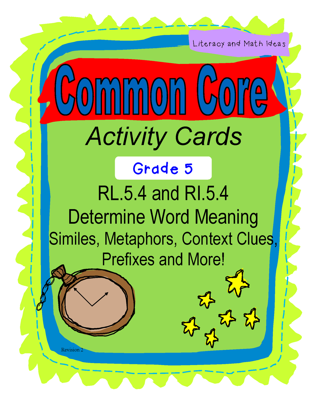 Word Meaning Activity Cards Grade 5 Common Core RL.5.4 & RL.5.4