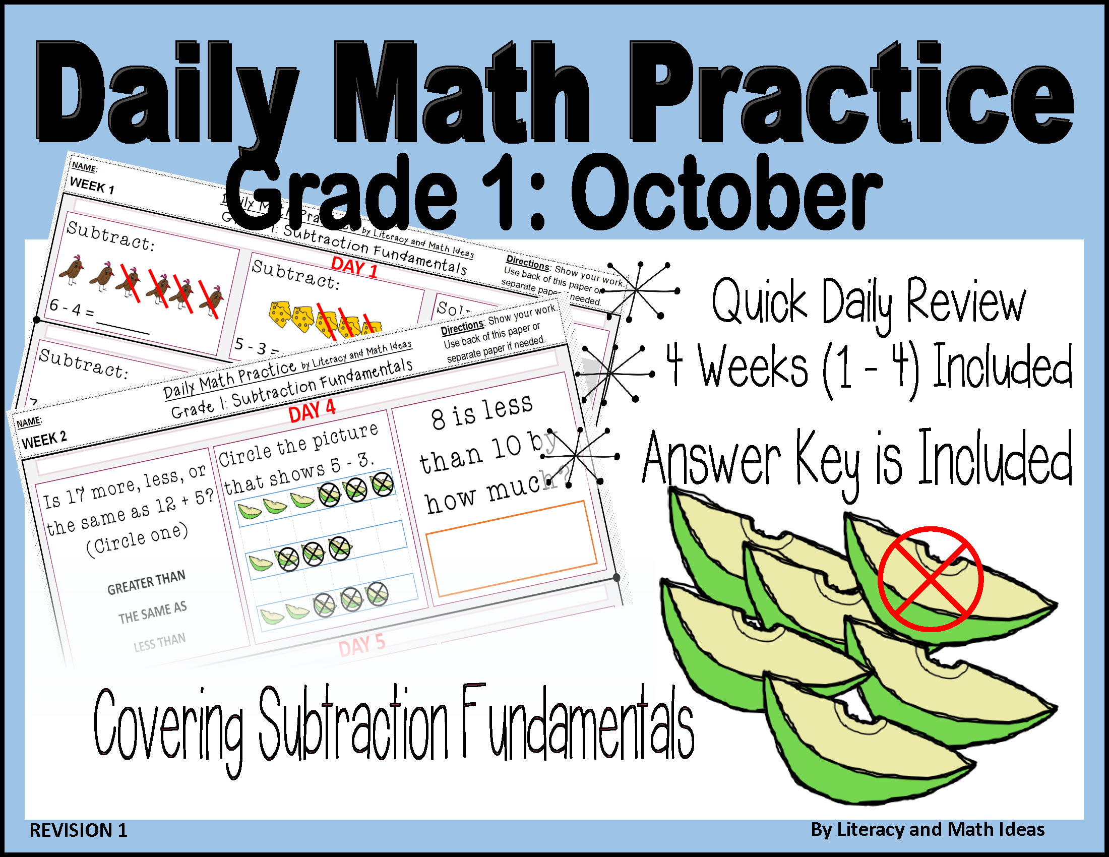 Daily Math Practice (Grade 1) October – Literacy and Math Ideas