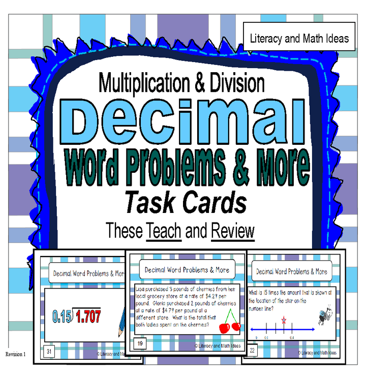 Decimal Word Problems Task Cards (Multiplication and Division)