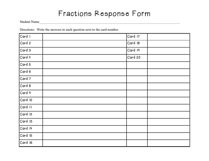 Fraction Task Cards: Guided Practice Level 1