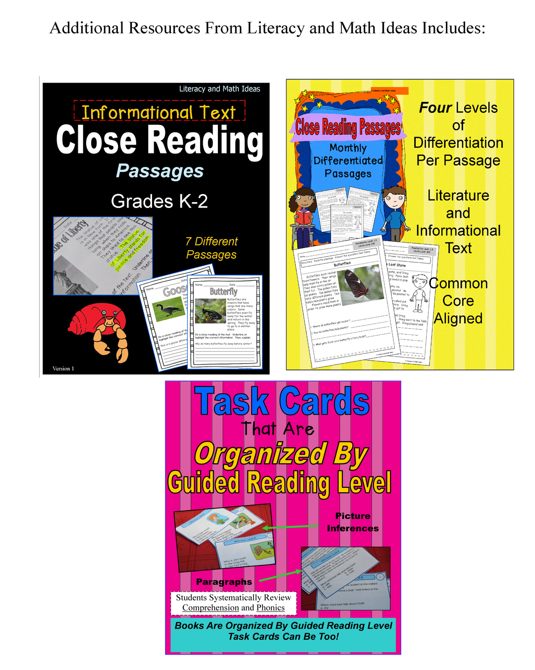 Differentiated Dry Erase Close Reading Task Cards Informational Text