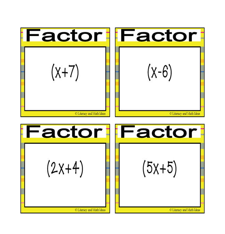 Factoring Trinomials Game