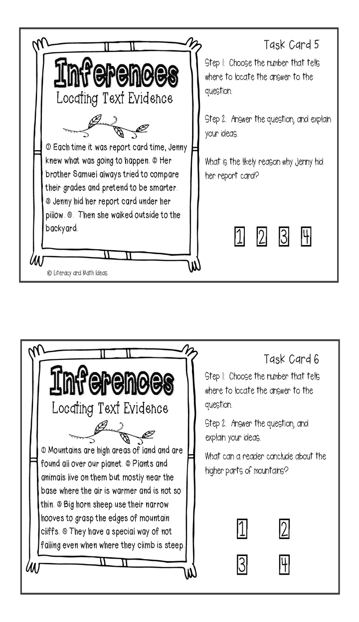 Locating Text Evidence Task Cards (Bundle)