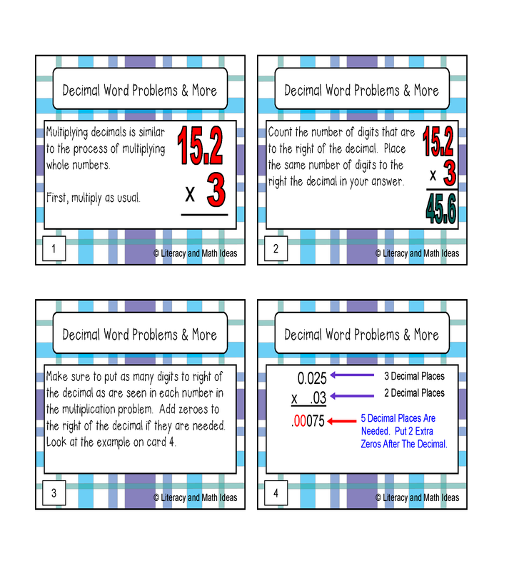 Decimal Word Problems Task Cards (Multiplication and Division)