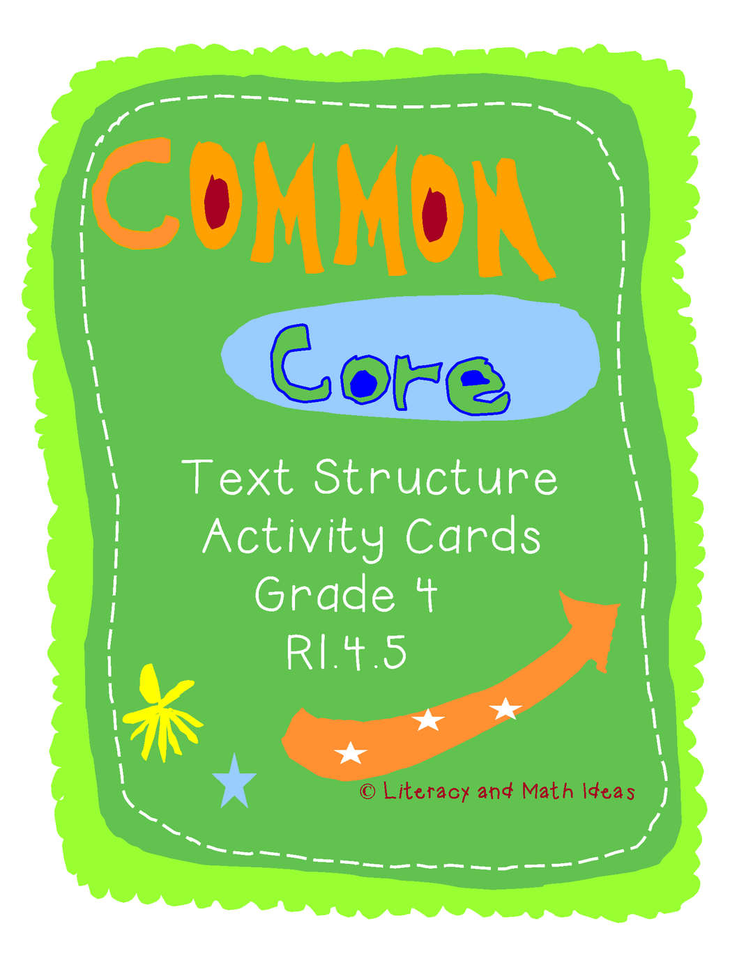 Text Structure Activity Cards Grade 4 Common Core RI.4.5