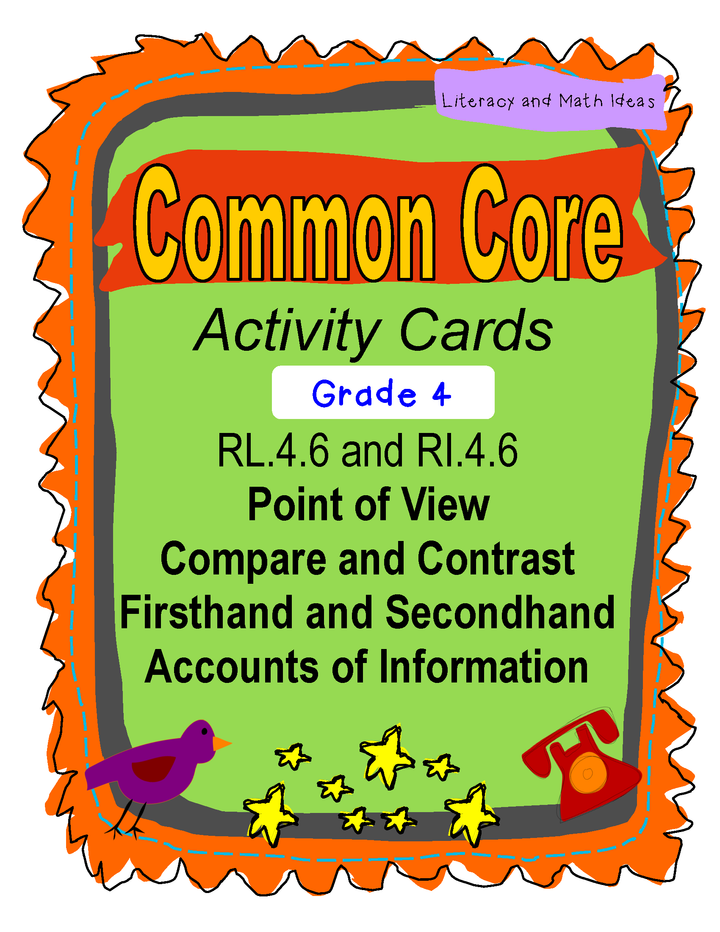 Point of View Grade 4 Common Core RL.4.6 and RI.4.6