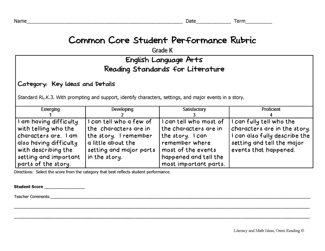 Kindergarten Common Core Standards Mega Pack