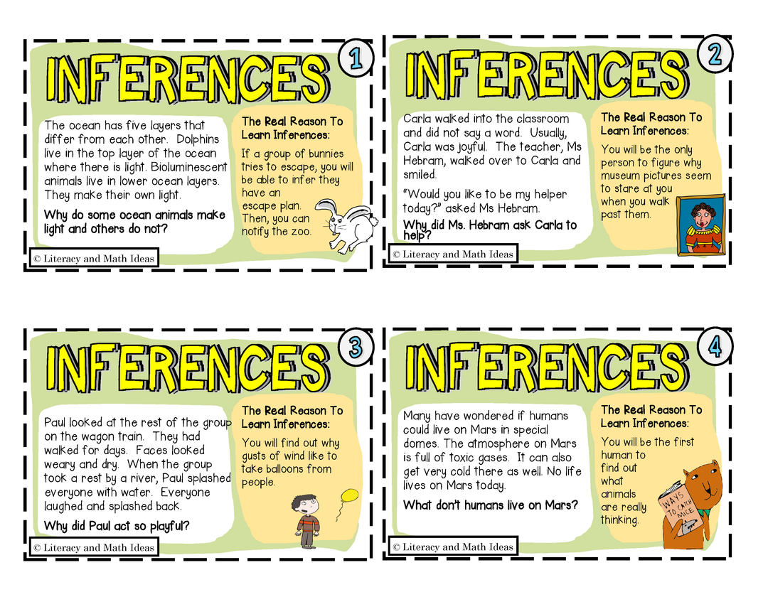 Humorous Reasons to Learn Inferences (Task Cards)