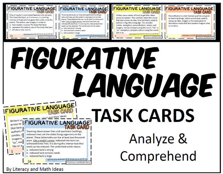Figurative Language Task Cards - Practice & Guided Tutorials