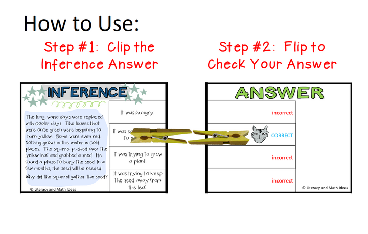 Differentiated (Leveled) Inference Task Cards + Clip Cards and Centers