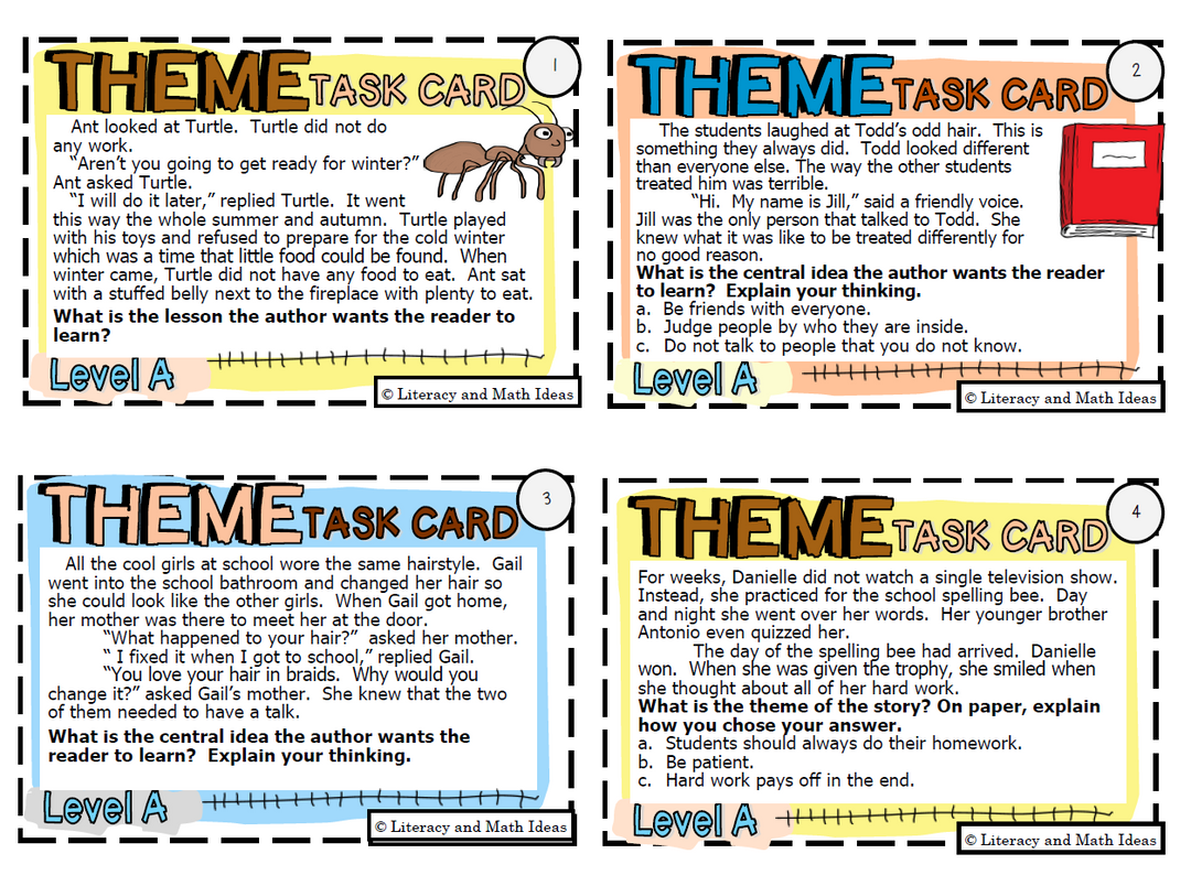 Theme Task Cards + Bonus Video Game