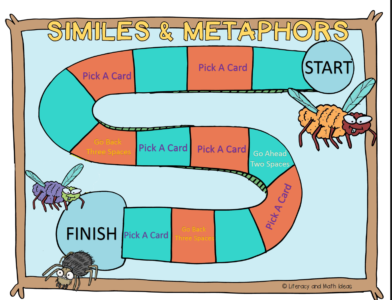 Similes Starter Task Self-Checking and Printable Simile and Metaphor Task Cards, Clip Cards ...