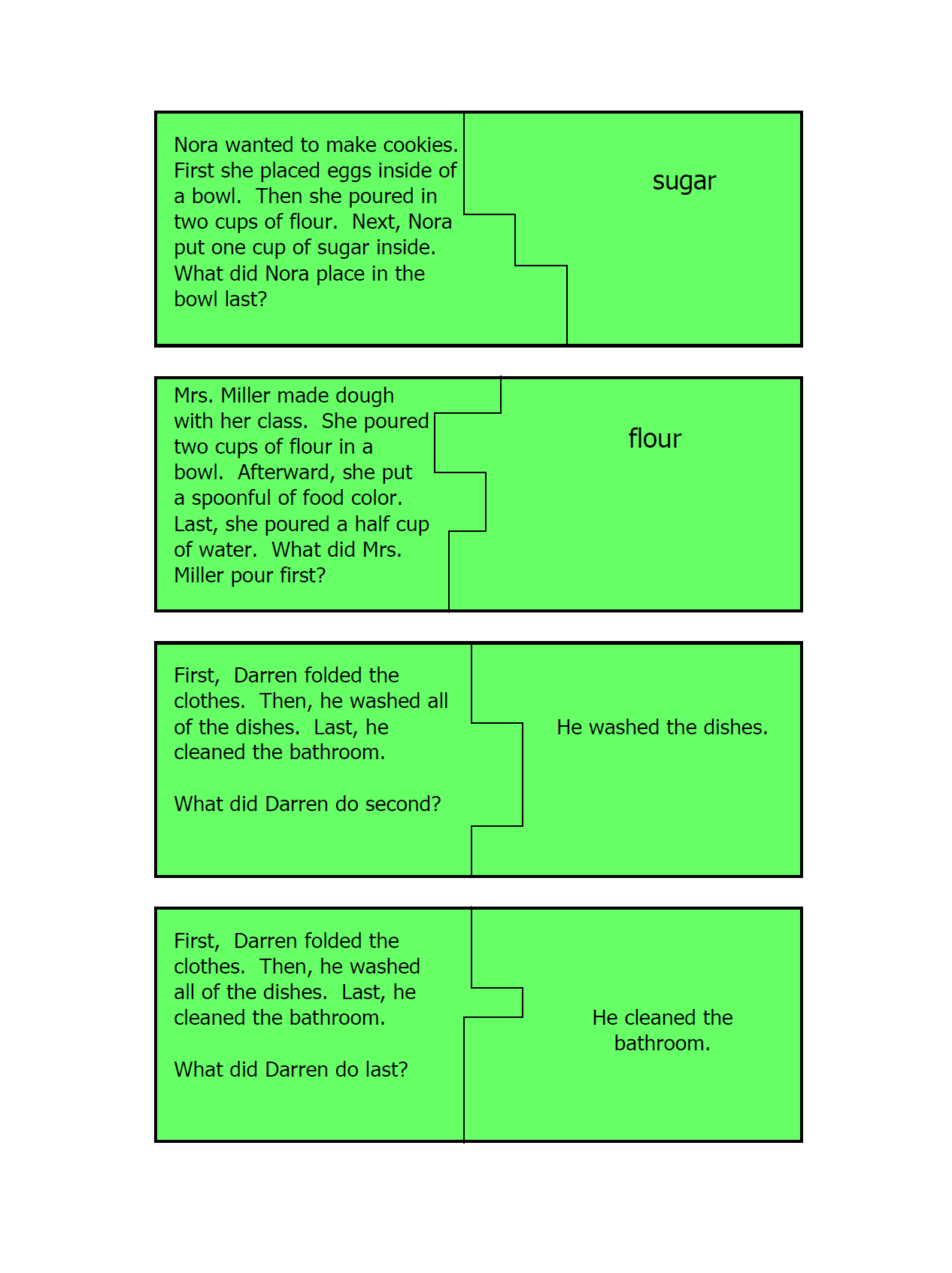 Sequence Math Idea Sequence Puzzles – Literacy and Math Ideas