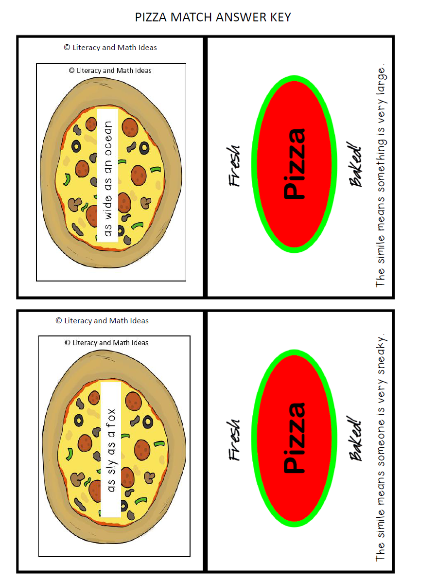 Similes For Math Simile and Metaphor Games + Printable Centers – Literacy and Math Ideas
