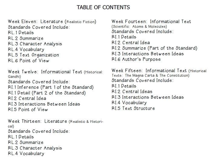 Grade 7 Daily Common Core Reading Practice Weeks 11-15