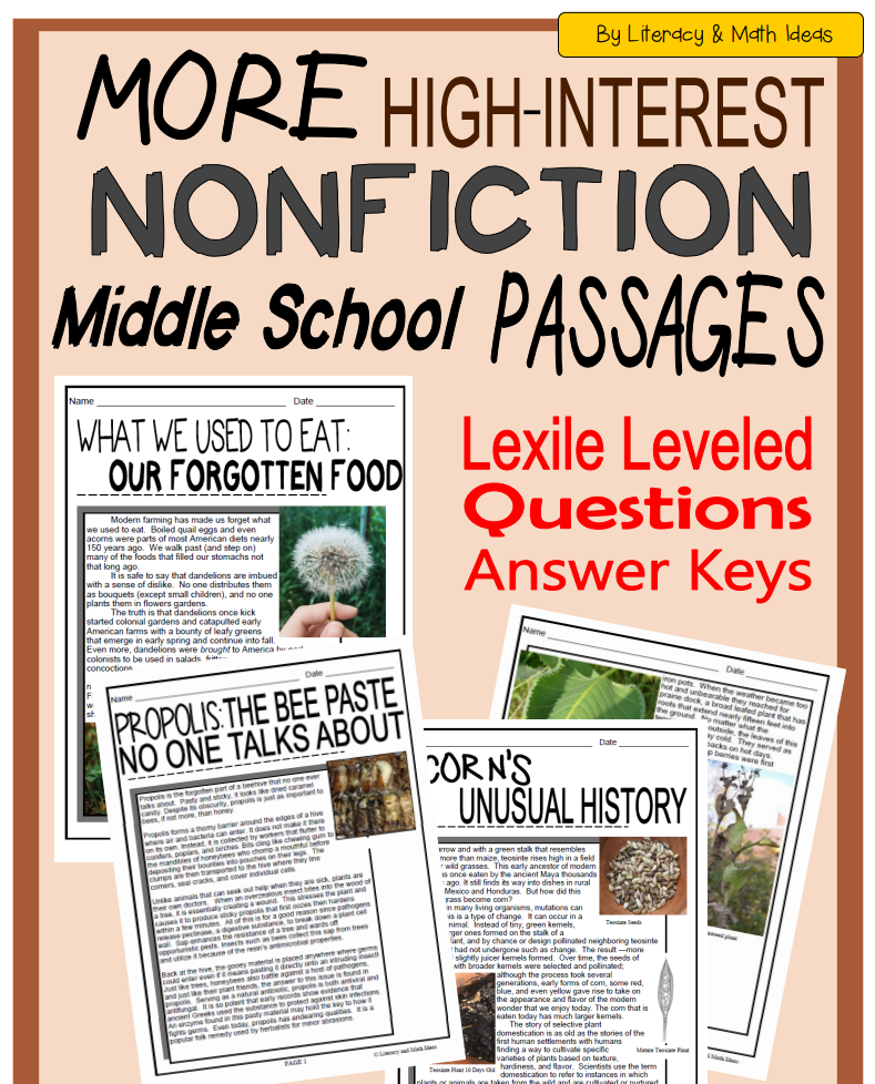 (Bundle) High-Interest Nonfiction Passages (Middle School)